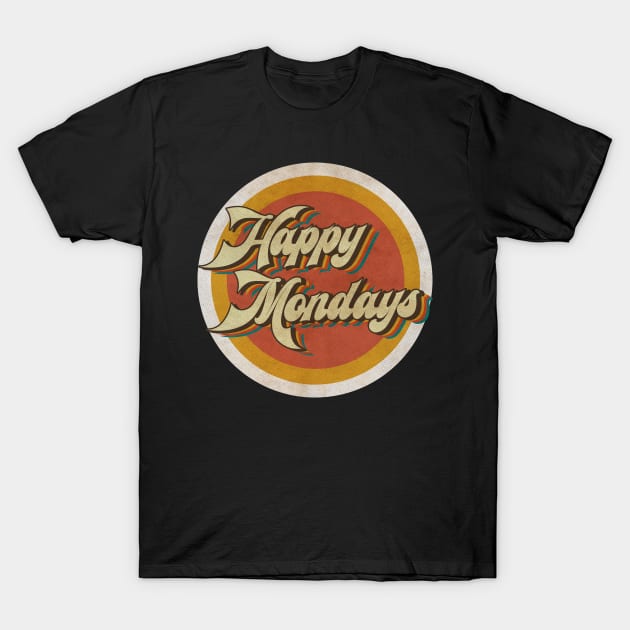 circle vintage Happy Mondays T-Shirt by KewanAlasStore